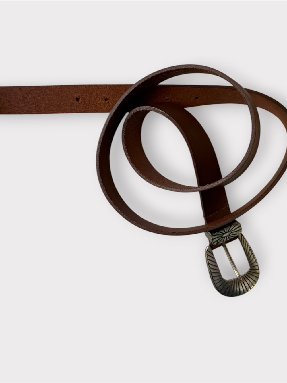 Martina Mori made in Italy leather belt with aged silver belt buckle
